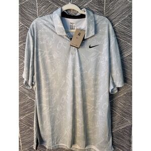 Nike Dri-FIT Tiger‎ Woods Collection Golf Polo Shirt Mens XL Gray Floral